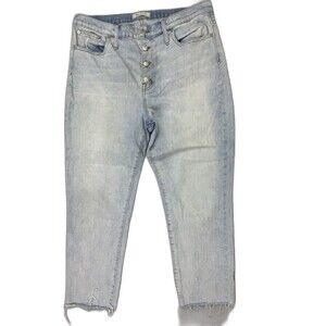 Madewell Size 32 Womens Jeans High Rise Slim Crop Boy Jean Stretch